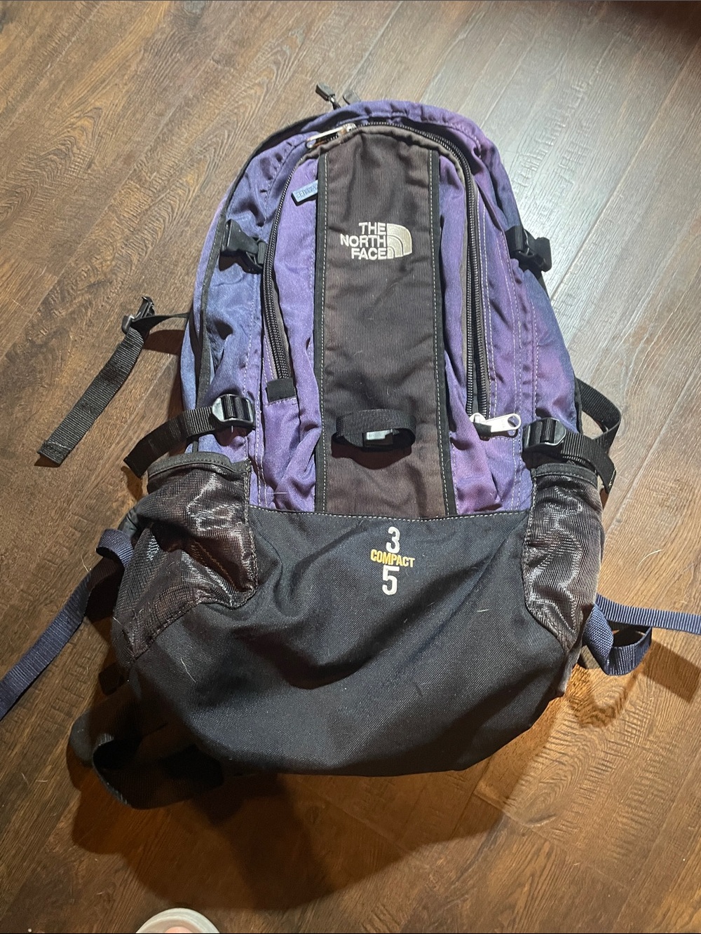 The North Face Vintage Purple & Black Hiking Backpack.Unique Sun Fade Purple Y2K